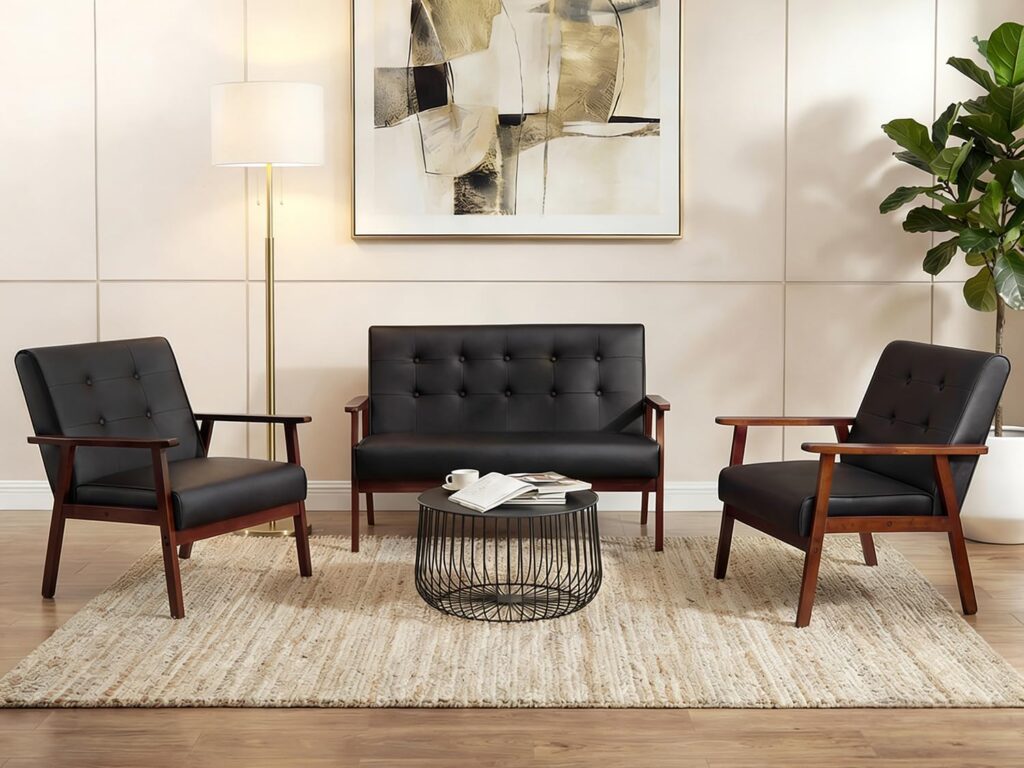 JIASTING Mid Century Sofa and Chair Set
