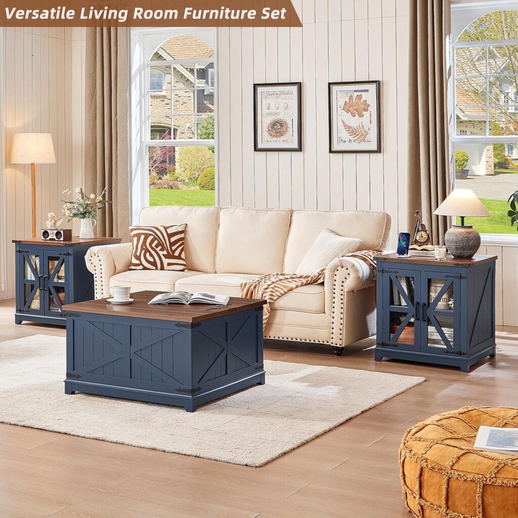 Joaxswe Farmhouse Coffee Table Set